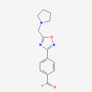 molecular formula C14H15N3O2 B1359880 4-[5-(Pyrrolidin-1-ylmethyl)-1,2,4-oxadiazol-3-yl]benzaldehyde CAS No. 1119452-06-0