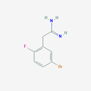 molecular formula C8H8BrFN2 B13598807 2-(5-Bromo-2-fluorophenyl)acetimidamide 