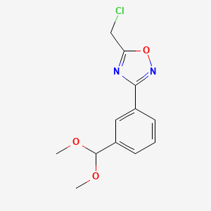 molecular formula C12H13ClN2O3 B1359881 5-(Chloromethyl)-3-[3-(dimethoxymethyl)phenyl]-1,2,4-oxadiazole CAS No. 1119450-80-4