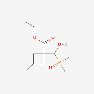 molecular formula C11H19O4P B13598812 Ethyl 1-[(dimethylphosphoryl)(hydroxy)methyl]-3-methylidenecyclobutane-1-carboxylate 