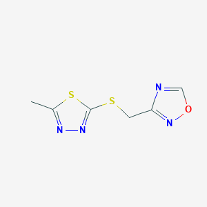 molecular formula C6H6N4OS2 B1359884 3-{[(5-甲基-1,3,4-噻二唑-2-基)硫代]甲基}-1,2,4-恶二唑 CAS No. 1119452-70-8