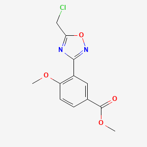 molecular formula C12H11ClN2O4 B1359887 Methyl 3-[5-(chloromethyl)-1,2,4-oxadiazol-3-yl]-4-methoxybenzoate CAS No. 1119450-91-7