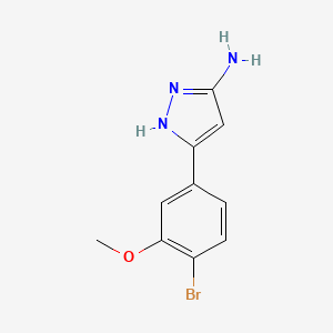 molecular formula C10H10BrN3O B13598940 5-(4-bromo-3-methoxyphenyl)-1H-pyrazol-3-amine 