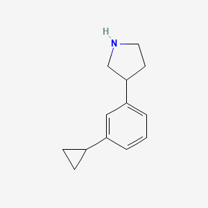 molecular formula C13H17N B13598954 3-(3-Cyclopropylphenyl)pyrrolidine 