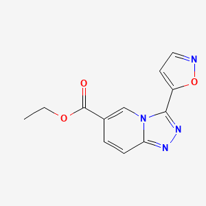 molecular formula C12H10N4O3 B1359896 Ethyl 3-isoxazol-5-yl[1,2,4]triazolo[4,3-a]pyridine-6-carboxylate CAS No. 1119449-93-2