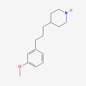 molecular formula C15H23NO B13598985 4-[3-(3-Methoxyphenyl)propyl]piperidine 