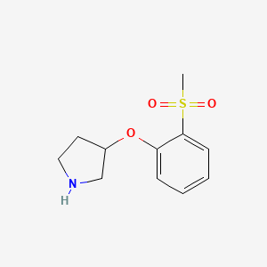 molecular formula C11H15NO3S B13598993 3-(2-Methanesulfonylphenoxy)pyrrolidine 