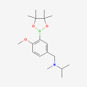 molecular formula C18H30BNO3 B1359900 N-[4-methoxy-3-(4,4,5,5-tetramethyl-1,3,2-dioxaborolan-2-yl)benzyl]-N-methylpropan-2-amine CAS No. 934586-45-5