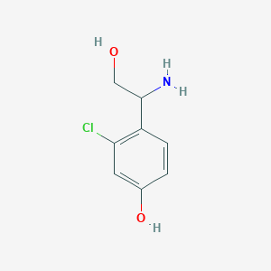 molecular formula C8H10ClNO2 B13599057 4-(1-Amino-2-hydroxyethyl)-3-chlorophenol 