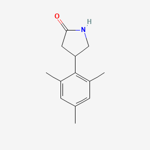 molecular formula C13H17NO B13599091 4-Mesitylpyrrolidin-2-one CAS No. 55656-96-7