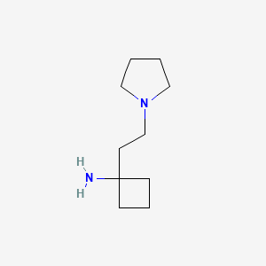 molecular formula C10H20N2 B13599097 1-(2-(Pyrrolidin-1-yl)ethyl)cyclobutan-1-amine 