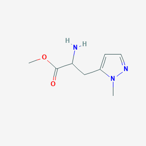 molecular formula C8H13N3O2 B13599108 methyl 2-amino-3-(1-methyl-1H-pyrazol-5-yl)propanoate 