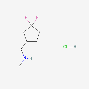 molecular formula C7H14ClF2N B13599133 [(3,3-Difluorocyclopentyl)methyl](methyl)aminehydrochloride 