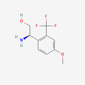 molecular formula C10H12F3NO2 B13599184 (R)-2-Amino-2-(4-methoxy-2-(trifluoromethyl)phenyl)ethan-1-ol 