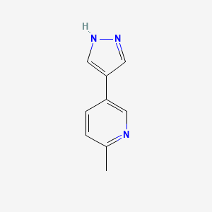 molecular formula C9H9N3 B13599197 2-methyl-5-(1H-pyrazol-4-yl)pyridine CAS No. 90564-62-8