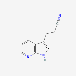 molecular formula C10H9N3 B13599207 3-{1h-Pyrrolo[2,3-b]pyridin-3-yl}propanenitrile 