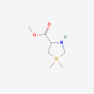 molecular formula C7H15NO2Si B13599230 Methyl 3,3-Dimethyl-1,3-azasilolidine-5-carboxylate 