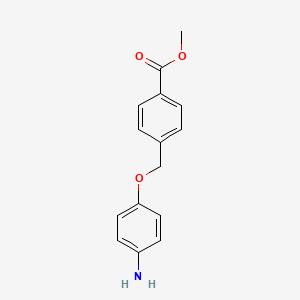 molecular formula C15H15NO3 B13599245 Methyl4-[(4-aminophenoxy)methyl]benzoate 