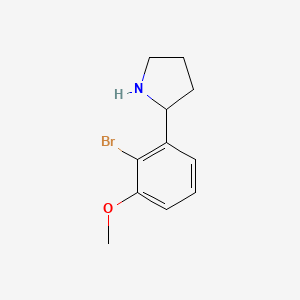 molecular formula C11H14BrNO B13599247 2-(2-Bromo-3-methoxyphenyl)pyrrolidine 