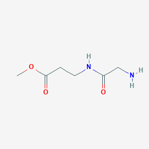 molecular formula C6H12N2O3 B13599250 Methyl 3-(2-aminoacetamido)propanoate 