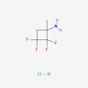 molecular formula C5H8ClF4N B13599252 2,2,3,3-Tetrafluoro-1-methylcyclobutan-1-aminehydrochloride 