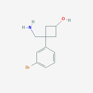 3-(Aminomethyl)-3-(3-bromophenyl)cyclobutan-1-ol