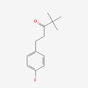 molecular formula C13H17FO B13599365 1-(4-Fluorophenyl)-4,4-dimethylpentan-3-one 