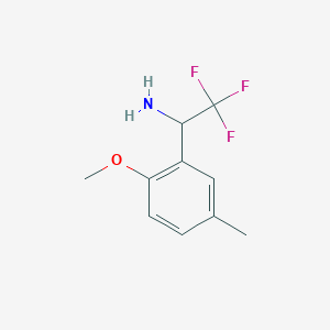 molecular formula C10H12F3NO B13599380 2,2,2-Trifluoro-1-(2-methoxy-5-methylphenyl)ethan-1-amine 