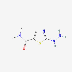 molecular formula C6H10N4OS B13599434 2-hydrazinyl-N,N-dimethyl-1,3-thiazole-5-carboxamide 