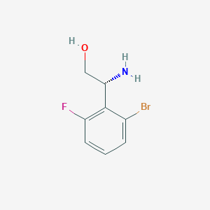 molecular formula C8H9BrFNO B13599461 (R)-2-Amino-2-(2-bromo-6-fluorophenyl)ethanol 