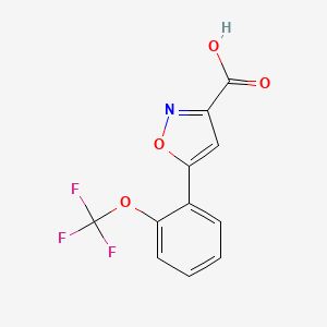 molecular formula C11H6F3NO4 B13599513 5-[2-(Trifluoromethoxy)phenyl]isoxazole-3-carboxylic Acid 