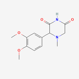 molecular formula C13H16N2O4 B13599547 3-(3,4-Dimethoxyphenyl)-4-methylpiperazine-2,6-dione 