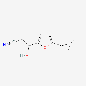 3-Hydroxy-3-(5-(2-methylcyclopropyl)furan-2-yl)propanenitrile