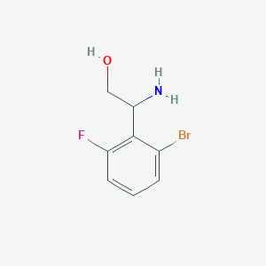 molecular formula C8H9BrFNO B13599623 2-Amino-2-(2-bromo-6-fluorophenyl)ethan-1-ol 