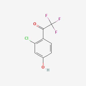 molecular formula C8H4ClF3O2 B13599631 1-(2-Chloro-4-hydroxyphenyl)-2,2,2-trifluoroethanone 