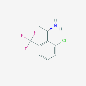 molecular formula C9H9ClF3N B13599639 (S)-1-(2-Chloro-6-(trifluoromethyl)phenyl)ethanamine 