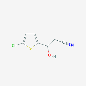 molecular formula C7H6ClNOS B13599684 3-(5-Chlorothiophen-2-yl)-3-hydroxypropanenitrile 