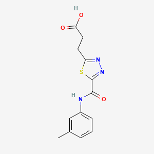 molecular formula C13H13N3O3S B1359974 3-(5-{[(3-Methylphenyl)amino]carbonyl}-1,3,4-thiadiazol-2-yl)propanoic acid CAS No. 1142209-36-6