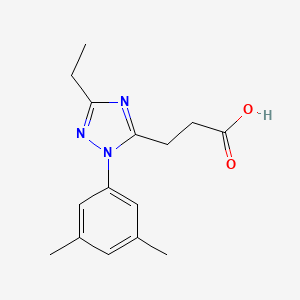 molecular formula C15H19N3O2 B1359976 3-[1-(3,5-dimethylphenyl)-3-ethyl-1H-1,2,4-triazol-5-yl]propanoic acid CAS No. 1142209-99-1
