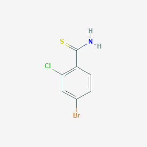 molecular formula C7H5BrClNS B13599762 4-Bromo-2-chlorobenzothioamide 