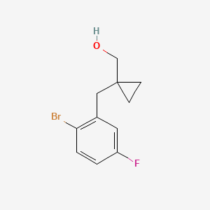 molecular formula C11H12BrFO B13599771 (1-(2-Bromo-5-fluorobenzyl)cyclopropyl)methanol 