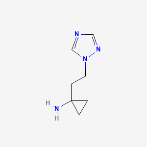 molecular formula C7H12N4 B13599793 1-[2-(1h-1,2,4-Triazol-1-yl)ethyl]cyclopropan-1-amine 