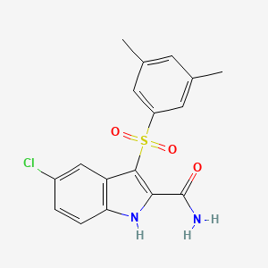 5-chloro-3-(3,5-dimethylphenyl)sulfonyl-1H-indole-2-carboxamide