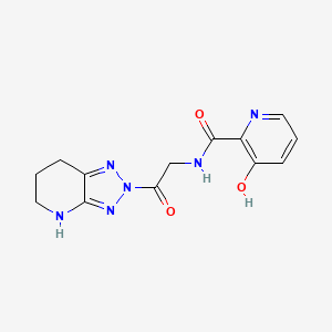 3-hydroxy-N-(2-oxo-2-{2H,4H,5H,6H,7H-[1,2,3]triazolo[4,5-b]pyridin-2-yl}ethyl)pyridine-2-carboxamide