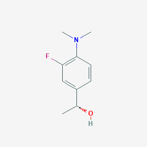 molecular formula C10H14FNO B13599943 (R)-1-(4-(Dimethylamino)-3-fluorophenyl)ethan-1-ol 