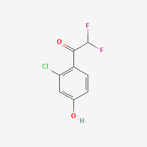 molecular formula C8H5ClF2O2 B13600051 1-(2-Chloro-4-hydroxyphenyl)-2,2-difluoroethan-1-one 