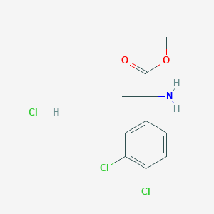 molecular formula C10H12Cl3NO2 B13600100 Methyl2-amino-2-(3,4-dichlorophenyl)propanoatehydrochloride 