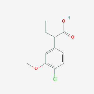 molecular formula C11H13ClO3 B13600118 2-(4-Chloro-3-methoxyphenyl)butanoic acid 