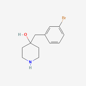 molecular formula C12H16BrNO B13600135 4-(3-Bromobenzyl)piperidin-4-ol 