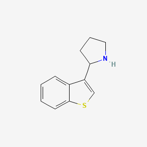 molecular formula C12H13NS B13600163 2-(1-Benzothiophen-3-yl)pyrrolidine 